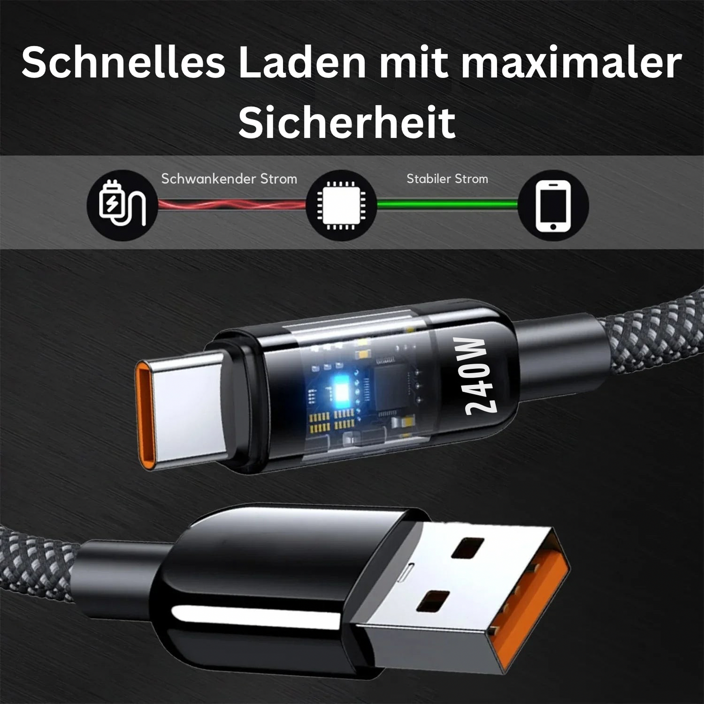 240W Ultra-Schnellladen mit intelligenter Temperaturkontrolle